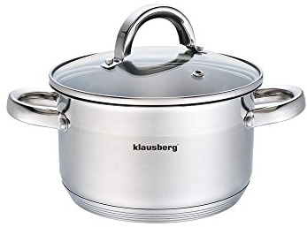 Topf mit Deckel in vielen Größen Kochtopf Töpfe Induktion Edelstahl Klausberg (2.6L) KB-7123