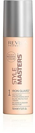 REVLON PROFESSIONAL Style Masters Bálsamo Alisador Protector, Protector Térmico Pelo, Cabello Sedoso y Brillante, 150ml, Gama Smooth Iron Guard