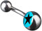 viva-adorno 1 Stück Bauchnabel Piercing Banane 316L Chirurgenstahl 20 Verschiedene Motive Z380, S1 Stern schwarz türkis