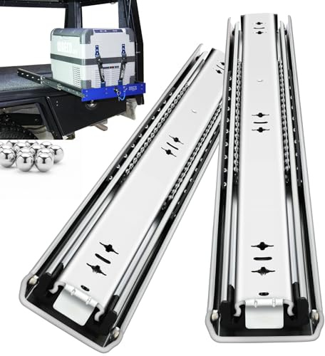 QWEZIX Heavy Duty Drawer Runners Full Extension Ball Bearing 101kg | Side Mount 300-1000mm Easy Install Heavy Duty Drawer Slides For Cabinet Garage RV Truck Workshop Hardware 1Pair No Lock