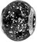 Thabora charms coulissant argent rhodié Murano veritable noire et paillettee argente + suédine (offerte) + Certificat d'Authenticité Argent 925‰