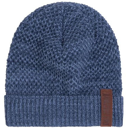 KNIT FACTORY - Jazz Mütze - Strickmütze für Damen und Herren - Beanie - Herbst & Winter Essentials - Zeitloses Mode-Accessoire - Wintermütze mit Wolle - Hochwertige Qualität - Jeans/Indigo