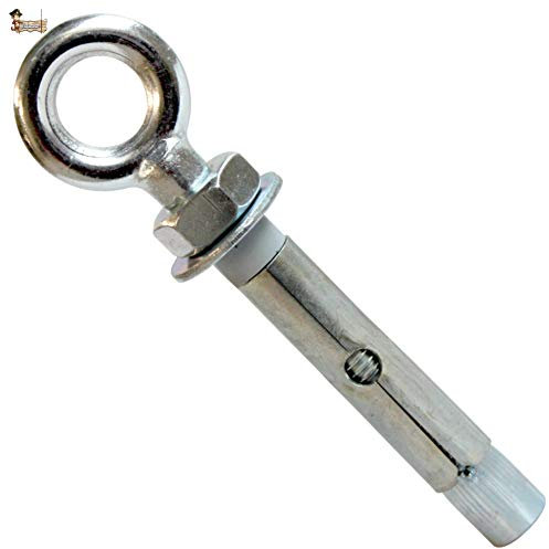 BricoLoco Taco anclaje metálico acero cincado de expansión con aro cerrado estampado. Para pared, techo, suelo, trx, toldo... (25, 8x60 (para broca 10 mm.))