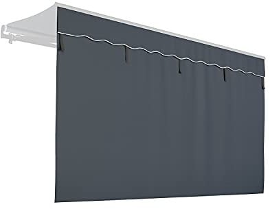 empasa Markisen Volant Markisenstoff Markisen-Zubehör Sonnenschutz Sichtschutz für unsere Gelenkarmmarkisen 'Start' und 'Start Plus', Farbe:anthrazit, Größe:250 cm