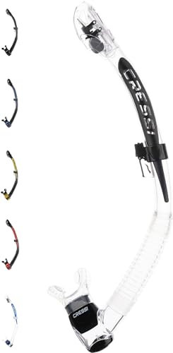 Cressi Unisex-Adult Itaca Ultra Dry Snorkel Trockenes Freitauchen und Schnorcheln, Transparent/Schwarz, Einheitsgröße