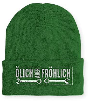 tshirtladen Ölich Aber Fröhlich Wintermütze Beanie Mütze für Damen und Herren, Farbe: Kelly Green