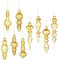 Glass Christmas Ornaments Mercury Glass Drop Finial Ornaments (9 Pieces) (Gold)