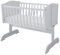 kiki design Babywiege 40x90 cm | Kinderbett | Schaukelfunktion | Inklusive Lenkrollen | Einfache Montage | Babybett für Mädchen und Junge |Farbe Grau