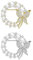 Weenkeey 2 PCS Butterfly Pearl broche guirlande broche de sécurité mariage mariée broche femmes Crystal strass broche col revers broche robe chemise Blazer Badge - gold silver