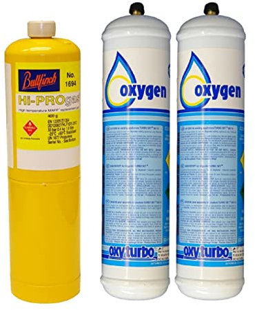 Mapp/Pro Gas + 2no Oxygen for Oxyturbo Portapack Kits Bullfinch