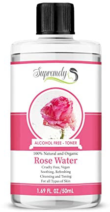 Supremely Rose Water for Dull Skin Cleansing | Glow Boosting Face Cleanser & Makeup Remover| Best Beauty Solution for Face Skin & Body Cap Bottle (50ML)