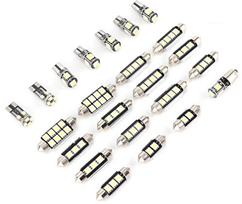 23 Pièces Voiture Lumière LED Ampoules Lumière Blanche T10 5W 5050 Puce Faible Consommation pour Plaque D'immatriculation Porte Intérieur Lampe