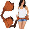 Generic Beer Belt Holder, Holster Pouch with Adjustable Waist Strap, Faux Leather, Brown