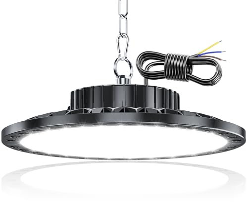 TASINUO LED Werkstatt Deckenleuchte 100W, 10000LM 7000K UFO Industrielampe Hallenstrahler Werkstattlampe, IP65 Wasserdicht Kellerlampe, Garagenlampe LED Strahler für Fabriken Garage Lagerhaus
