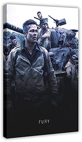KOURT Filmposter Fury Leinwand Poster Wandkunst Dekor Bild Gemälde für Wohnzimmer Schlafzimmer Dekoration Rahmen: 40 x 60 cm