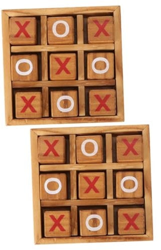 ibasenice 2 Sätze Xo Schach Zehe Babyspielzeug Toe Holzspiel Schachbrettspiel Holzkreuz Tic-Toe-Spiel tack Toe Kinderspielzeug Klassisches Brettspiel Puzzle Kleinkind Draussen Hölzern