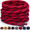 Miscly Lacci Rotondi per Stivali - Lacci Resistenti e di Lunga Durata per Stivali, Scarponi da Lavoro e Scarpe da Trekking (Rosso/Nero, 91 cm)