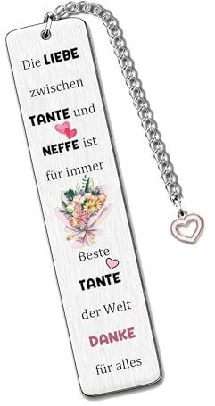 Tante Lesezeichen Muttertag Geschenk Tante und Neffe Liebe für immer Geburtstagsgeschenk Beste Tante der Welt Ruhestand Schätzen Liebe Zitate Gravierte Andenken Weihnachten Frauen Buchzubehör