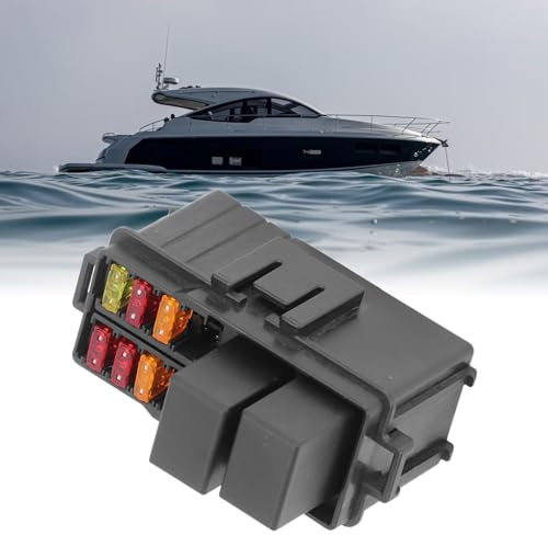 Hochleistungs-Sicherungs-Relaiskasten mit 2 Relais, 12 V DC, 30 A, 5-polige Relais, 8-Wege-ATC-ATO-Sicherungen und Anschlüsse für Automobile, Marine, Auto, Boot