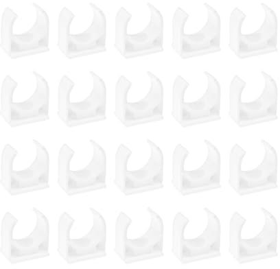 LT Easiyl 20pcs Water Pipe Clamps 16mm Single U-Shape Pipe Clip Gas Hose Pipe Plastic Pipe Clamp for Garden Irrigation Hose Connector White