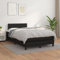 Willood Boxspringbett mit Matratze Schwarz 120x200 cm Kunstleder Kunstlederbett Polsterbett Bettgestell Bett Hotelbett Schlafzimmerbett Bettrahmen LattenrostFlach mit Nägeln
