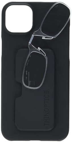 ThinOptics Slimline Rectangular Reading, iPhone 15 Plus Case/Clear Glasses, 44 mm + 1.5, Iphone 15 Plus Case / Clear Glasses, 44 mm