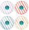 YöL Pack of 50 Scallop Edge Paper Plates Striped Red Lilac Blue Terracotta Summer Dining Picnic Party Food BBQ