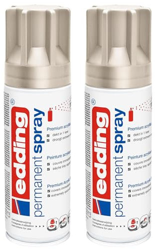 EDDING Lot de 2 Sprays Permanent Peinture Acrylique 5200 Champagne Or Mat
