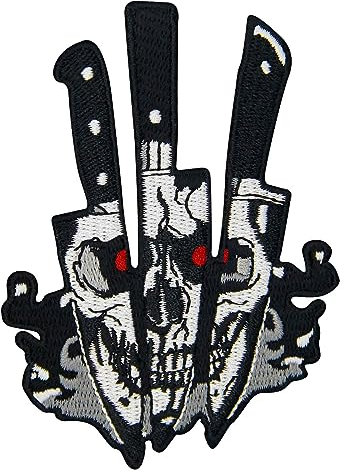 Zegin The Skull Daggers Patch Embroidered Applique Badge Iron On Sew On Emblem