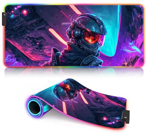 HEYCE Keyboard Pad Portal Pioneer LED Large Gaming Mouse Pad ROG Extended Large Mouse Pad (60x35x0.3) cm for Speed and Control for Office Gaming