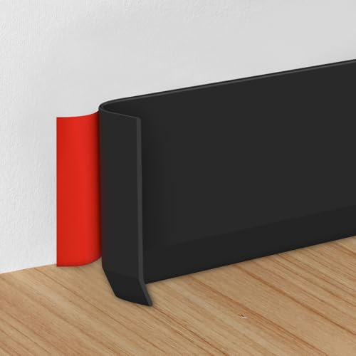 Storystore Flexible Skirting Board Trim Vinyl Self Adhesive Skirting Board 10cm x 3m Baseboard Trim for Floor Wall Kitchen and Bathroom (Black)