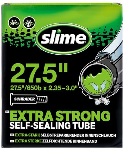 Slime 30098 Rad-Reifenschlauch mit Slime-Einstichdichtmittel, Selbstdichtend, Verhindern und Reparieren, Schrader Ventil, 27.5 x 1.5-2.3