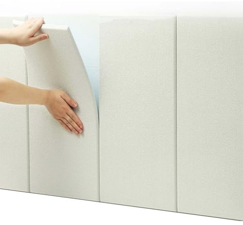 HLTQL Wandkissen Bank、Wandpaneele Stoff、Wandpaneele Selbstklebend Kopfteil Bett、Wandpolster Samt、Polsterelemente、Gepolsterte Wandpaneele Bett(#beige)