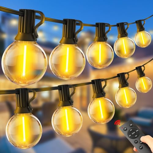 YRATERVSR Luci Giardino LED 30 metri Catena Esterno 100 ft G40 IP44 Luminosa Lampadine per Gazebo Terrazzo Luce Catena Luminosa Filo con Telecomando Esterne Illuminazione