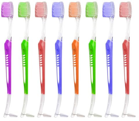 UILYNIU 8PCS Kieferorthopädische Zahnbürste, Doppelendige V-Trimm Tuft Zahnbürste Interdental Zahnbürste, Zahnspangen Zahnbürste für kieferorthopädische Zahnspangen Brücken Detail Reinigung (8PCS, M)