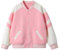 Rolanko Giaccione da Baseball per Ragazze e Ragazzi, Stile Varsity con Taschi Giubbotto da Scuola Giubbotto Bomber per Bambini, Rosa, Taglia: 130, 7-8 anni