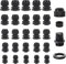 Sheryl&Rain 50 Pezzi Pressacavo Nero, Connettori Pressacavi, Nylon Pressacavo, Regolabile Ip68 3-16mm Connettori Impermeabili M12, M16, M18, M20, M25 per Esterno, Giardino, Scatola di Derivazione