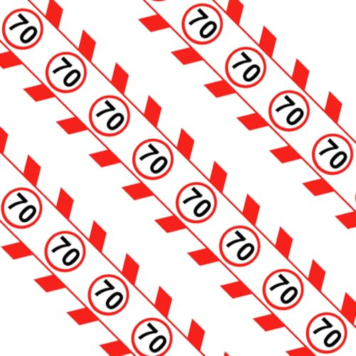 70 Geburtstag Deko,Absperrband 70 Geburtstag,7.5cmx30m Absperrband Verkehrszeichen rot/weiß,70 Geburtstag Männer,Absperrband Geburtstagsdeko für 70 Geburtstag Männer oder Frauen