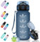 Motswedi Gourde Sport, 500ml Anti-Fuite, Gourde Paille, Sans BPA, Gourde avec Paille, Réutilisable, Gourde, Facile à Transporter, Bouteille d'eau pour Cyclisme, Fitness, Yoga, Camping, Bleu Foncé