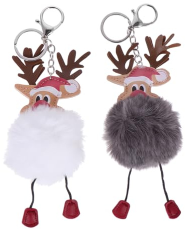 VALICLUD Elch Schlüsselanhänger Schlüsselbund Reize Zubehör Weihnachten Für Handtasche Hängender Schlüsselanhänger Bezaubernder Schlüsselanhänger Plüsch Weiß
