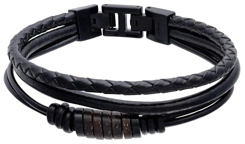 s.Oliver Herren Schmuck – Armband aus Leder und Edelstahldetails – Klassisch, Stilvoll und Maskulin – Perfekte Geschenkidee