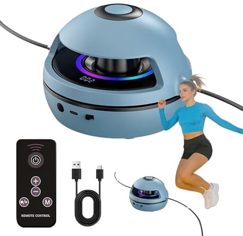 LYPPUL Elektronische Springseil, Intelligente springseilmaschine, Automatische Elektrische Seilspringmaschine mit LED-Anzeigezähler, Jump Rope, Bluetooth Springseilmaschine, 1-10 Geschwindigkeitsstufe