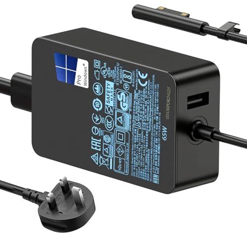 65W Surface Pro Charger, Replacement Microsoft Surface Charger Compatible with Surface Pro 3/4/5/6/7/7+/8/9/10, Windows Surface Laptop Charger 1/2/3/4/5/6, Surface Book/Go/Laptop Go/Studio