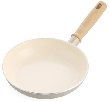 GreenChef Nordics Keramik-Antihaft-Bratpfanne, 20 cm, Induktionsgeeignet, Kühlbleibender Griff, PFAS-frei, Ofenfest bis 220 °C, Spülmaschinenfest, Cremefarben