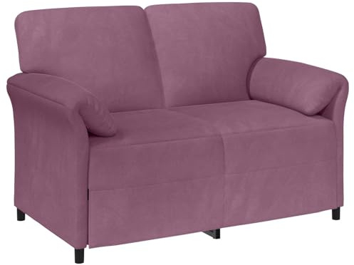 vidaXL 2-Sitzer Sofa Lila 138 x 83 x 95 cm Samt, Wohnzimmer, modernes Sofa, samtiger Lounge-Sessel, Bequeme Couch, symmetrisches Design, kuscheliges Möbel