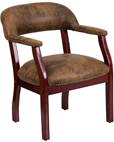 Flash Furniture Conference Chair with Accent Nail Trim, Brown