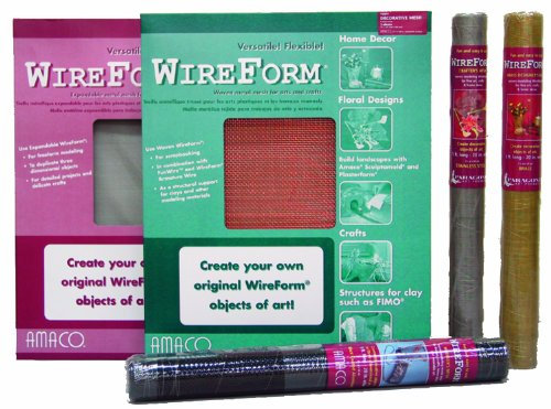 Amaco 16 x 20 inch Modeller's Brass Wire Form Metal Mesh Sheet (Pack of 2)