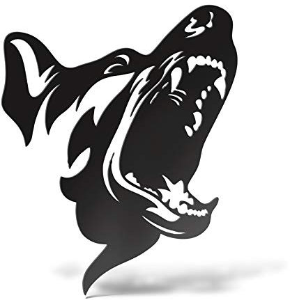 Erreinge Aufkleber Schäferhund Schwarz Schriftzug PVC für Abziehbild Tapete Auto Moto Helm Camper Laptop - 12 cm