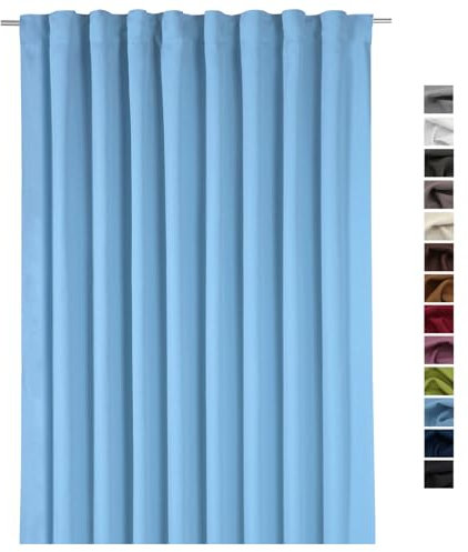 Gardine XXL Dekoschal Blickdicht Verdunkelungsgardine Thermogardine HxB 245x275 cm Kälte- und Wärmeisolierung …auspacken, aufhängen, fertig! Vorhang Typ139 (hellblau)