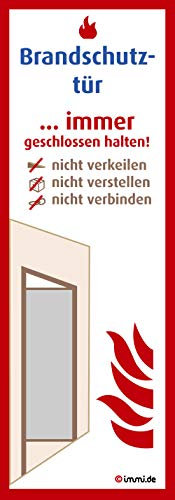 immi 8x Brandschutztür Türrahmen Aufkleber, Brandschutz-Schild 51x148mm